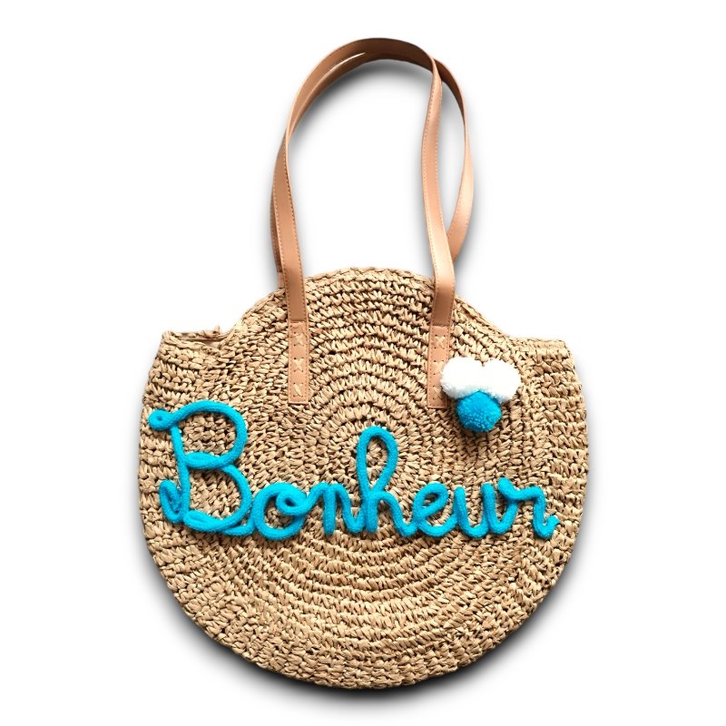 Sac en paille discount rond